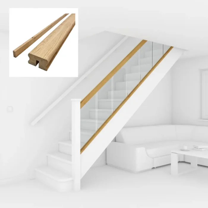 Grooved Finger Follower Bundle Builder Oak Finger Joint Glass Grooved Handrail and Baserail ...